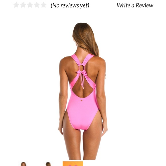 Sunshine 79 Gypset V-Plunge One Piece Electric Pink Swim Bathing Suit S - Picture 2 of 9